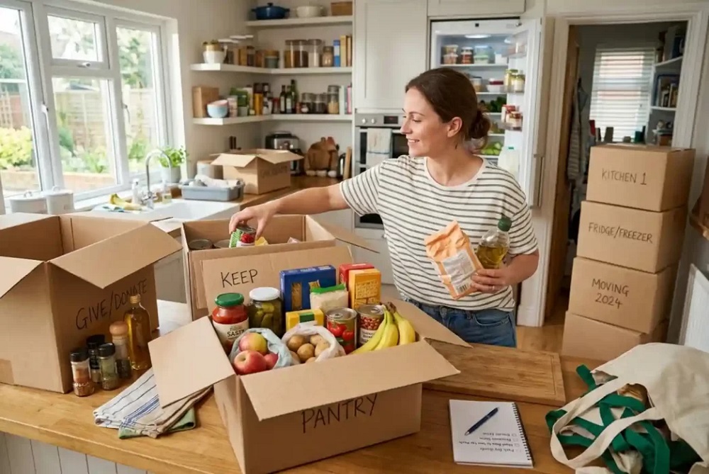 Organizing Kitchen Items During House Relocation Process